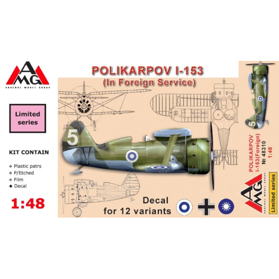 POLIKARPOV I-153 (IN FOREIGN SERVICE) 1/48 AMG 48310