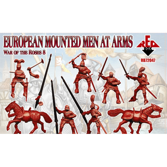EUROPEAN MOUNTED MEN AT ARMS, WAR OF THE ROSES 8 1/72 RED BOX 72047