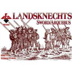 LANDSKNECHTS (SWORD/ARQUEBUS), 16TH CENTURY 1/72 RED BOX 72057