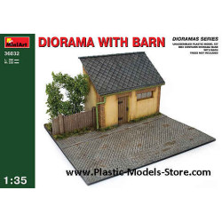 DIORAMA WITH BARN building 1/35 Miniart 36032