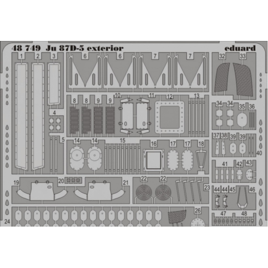 PHOTO-ETCHED SET BIG-ED 1/48 JU 87D-5, FOR ITALERI KIT 1/48 EDUARD BIG-4979