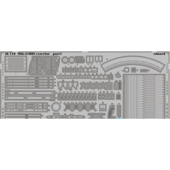 PHOTO-ETCHED SET 1/48 MIG-21BIS EXTERIOR, FOR EDUARD KIT 1/48 EDUARD 48718