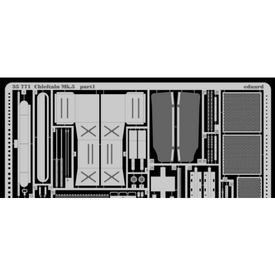 PHOTO-ETCHED SET 1/35 CHIEFTAIN MK.5, FOR TAMIYA35068 KIT 1/35 EDUARD 35771 PHOTO-ETCHED SET 1/35 CHIEFTAIN MK.5, FOR TAMIYA35068 KIT 1/35 EDUARD 35771