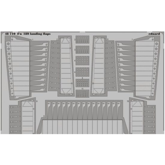 PHOTO-ETCHED SET 1/48 FW 189 LANDING FLAPS, FOR GWH KIT 1/48 EDUARD 48710