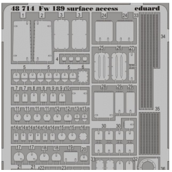 PHOTO-ETCHED SET 1/48 FW 189 SURFACE ACCESS, FOR GWH KIT1/48 EDUARD 48714