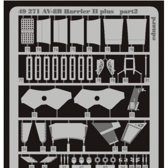 PHOTO-ETCHED SET 1/48 AV-8B HARRIER II PLUS COLOR, FOR HASEGAWA KIT 1/48 EDUARD 49271