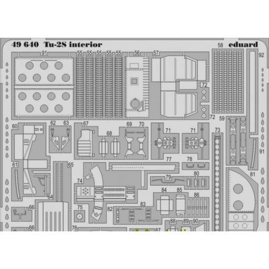 PHOTO-ETCHED SET BIG-ED 1/48 TU-2S, FOR XUNTONG KIT 1/48 EDUARD BIG-4993