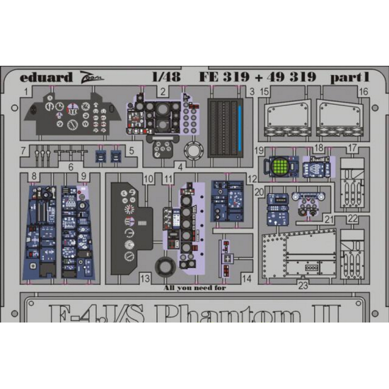 PHOTO-ETCHED SET BIG-ED 1/48 F-4J/S PHANTOM II, FOR HASEGAWA KIT 1/48 EDUARD BIG-4840