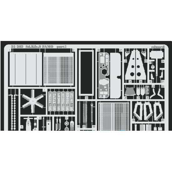 PHOTO-ETCHED SET 1/35 SD.KFZ.9FAMO, FOR TAMIYA KIT 1/35 EDUARD 35383