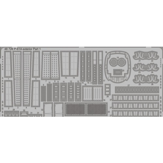 PHOTO-ETCHED SET BIG-ED 1/48 P-61A, FOR G.W.H. KIT 1/48 EDUARD BIG-4967