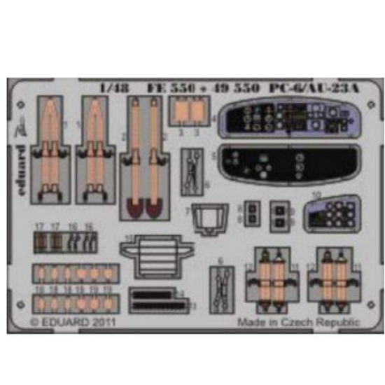 PHOTO-ETCHED SET 1/48 PC-6/AU-23A, FOR RODEN KIT 1/48 EDUARD FE550