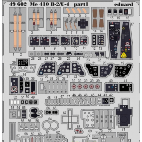 PHOTO-ETCHED SET BIG-ED 1/48 ME 410, FOR MENG KIT 1/48 EDUARD BIG-4992