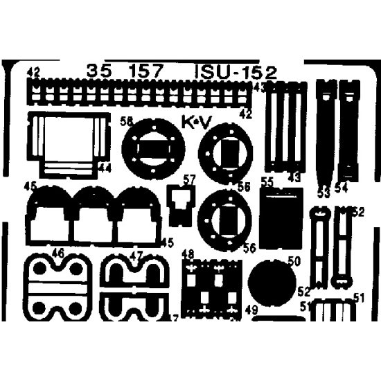 PHOTO-ETCHED SET 1/35 ISU-152, FOR ITALERI KIT 1/35 EDUARD 35157