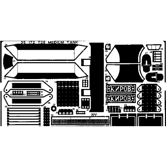 PHOTO-ETCHED SET 1/35 T-28 MEDIUM TANK, FOR AER KIT 1/35 EDUARD 35172