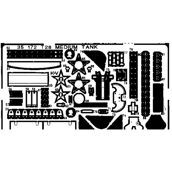 PHOTO-ETCHED SET 1/35 T-28 MEDIUM TANK, FOR AER KIT 1/35 EDUARD 35172