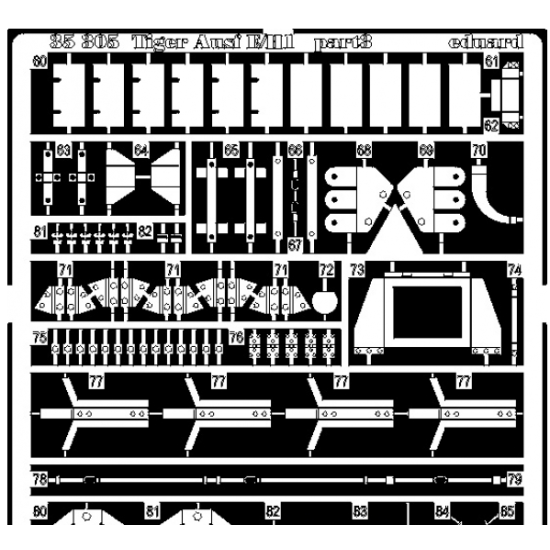 PHOTO-ETCHED SET 1/35 TIGER I AUSF.E/H, FOR ITALERI KIT 1/35 EDUARD 35305
