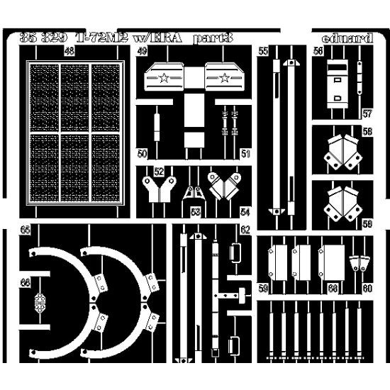 PHOTO-ETCHED SET 1/35 T-72M2 WITH ERA, FOR DRAGON KIT 1/35 EDUARD 35329