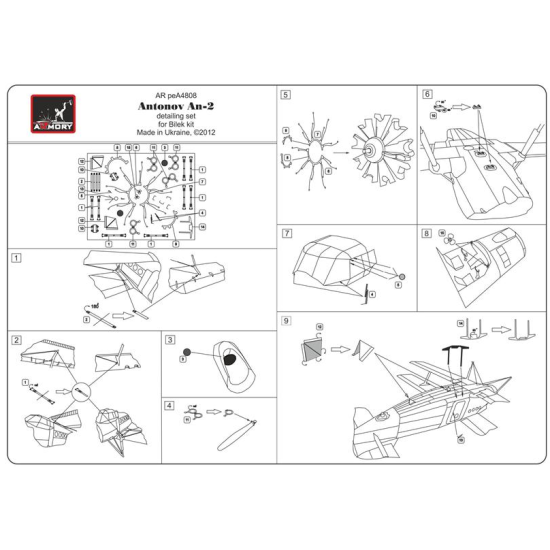 ANTONOV AN-2 DETAILING SET (BILEK) 1/48 ARMORY peA4808