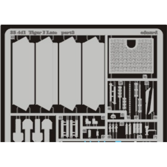 PHOTO-ETCHED SET 1/35 TIGER I LATE, FOR TAMIYA KIT 1/35 EDUARD 35441