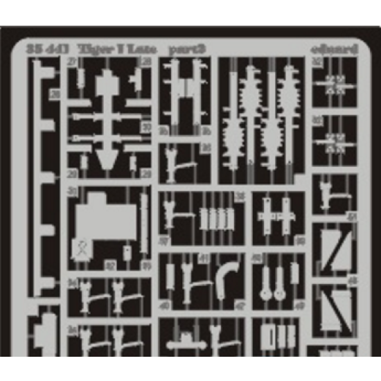 PHOTO-ETCHED SET 1/35 TIGER I LATE, FOR TAMIYA KIT 1/35 EDUARD 35441