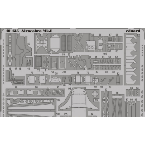 PHOTO-ETCHED SET 1/48 AIRACOBRA MK.I S.A., FOR HASEGAWA KIT 1/48 EDUARD 49435