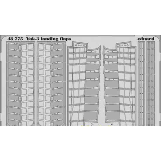 PHOTOETCHED SET 1/48 YAK-3 LANDING FLAPS, FOR ZVEZDA 1/48 EDUARD 48775