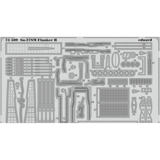 PHOTOETCHED SET 1/72 SU-27SM FLANKER B (SELF ADHESIVE) 1/72 EDUARD EDU-73509