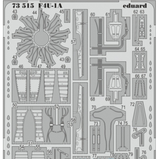 PHOTOETCHED SET 1/72 F4U-1A (SELF ADHESIVE) 1/72 EDUARD EDU-73515