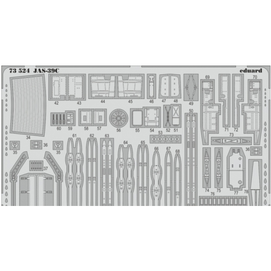 PHOTOETCHED SET 1/72 JAS-39C (SELF ADHESIVE) 1/72 EDUARD EDU-73524