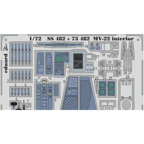 PHOTOETCHED SET 1/72 MV-22 (SELF ADHESIVE) 1/72 EDUARD EDU-73482