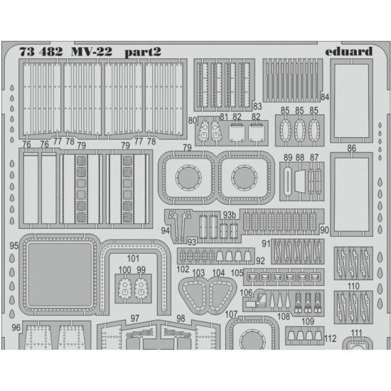 PHOTOETCHED SET 1/72 MV-22 (SELF ADHESIVE) 1/72 EDUARD EDU-73482