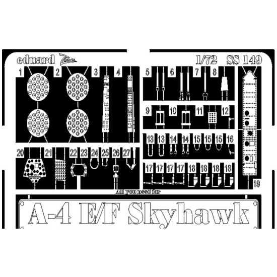 PHOTOETCHED SET A-4E/F SKYHAWK 1/72 EDUARD SS149