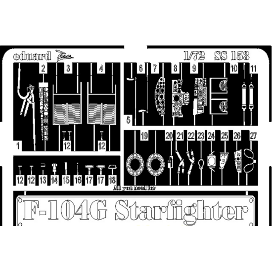 PHOTOETCHED SET F-104G STARFIGHTER 1/72 EDUARD SS153
