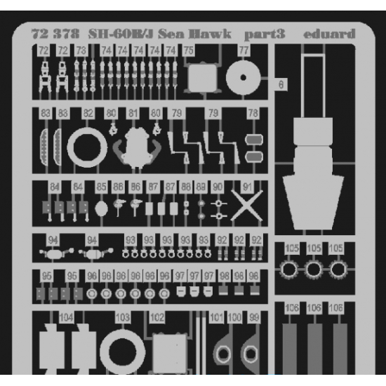 PHOTO-ETCHED SET SH-60B/J SEA HAWK 1/72 EDUARD EDU-72378