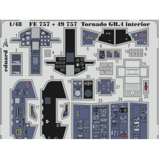 PHOTO-ETCHED SET TORNADO GR.4 INTERIOR, FOR REVELL KIT 1/48 EDUARD FE757