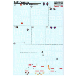 DECAL 1/72 FOR F4U CORSAUR OF THE KOREAN WAR 1/72 PRINT SCALE 72-052