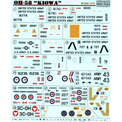 DECAL 1/72 FOR KIOWA OH-58 HELICOPTER 1/72 PRINT SCALE 72-070