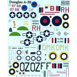 DECAL 1/72 FOR DOUGLAS A-20 HAVOK 1/72 PRINT SCALE 72-084