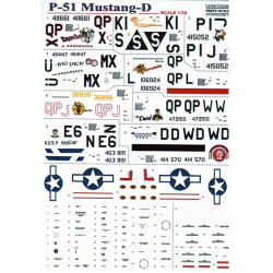 DECAL 1/72 FOR P-51-D MUSTANG 1/72 PRINT SCALE 72-039