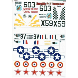 DECAL 1/72 FOR REPUBLIC P-47 THUNDERBOLT, PART 2 1/72 PRINT SCALE 72-028