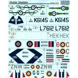 DECAL 1/72 FOR GLOSTER GLADIATOR PART 1 1/72 PRINT SCALE 72-062