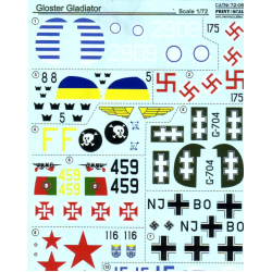 DECAL 1/72 FOR GLOSTER GLADIATOR PART 2 1/72 PRINT SCALE 72-063