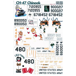 DECAL FOR HELICOPTER CH-47 CHINOOK 1/72 PRINT SCALE 72-041