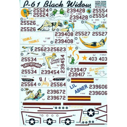 DECAL 1/72 FOR P-61 BLACK WIDOW 1/72 PRINT SCALE 72-036