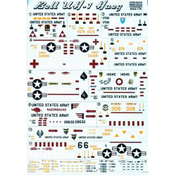 DECAL 1/72 FOR BELL UH-1 HUEY 1/72 PRINT SCALE 72-019