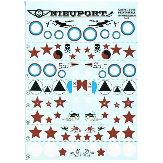 DECAL 1/72 FOR NIEUPORT 17-25 BIZ PART 2 1/72 PRINT SCALE 72-018