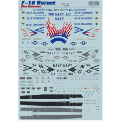 DECAL 1/72 FOR F-18 HORNET, PART 1 1/72 PRINT SCALE 72-044