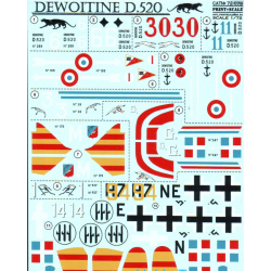 DECAL 1/72 FOR DEWOITINE D.520 1/72 PRINT SCALE 72-078