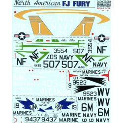 DECAL 1/72 FOR NORTH AMERICAN FJ FURY 1/72 PRINT SCALE 72-083