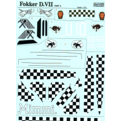 DECAL 1/72 FOR FOKKER D VII PART 2, 3 SHEETS 1/72 PRINT SCALE 72-025